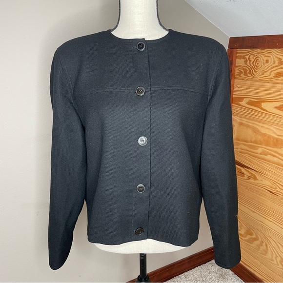 Vintage Giorgio Armani 100% Wool Black Button Up Blazer Jacket 44 Medium 8 - Picture 1 of 6